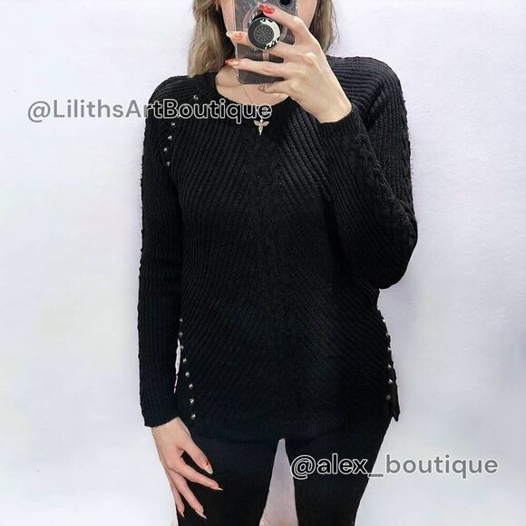 Forever 21 Studded Cable Knit Sweater(J012)-Size S for Women - Picture 1 of 10